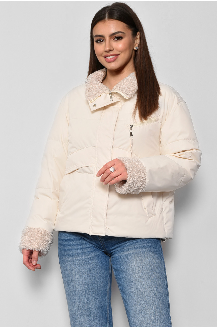 Куртка женская демисезонная молочного цвета 8206 176834