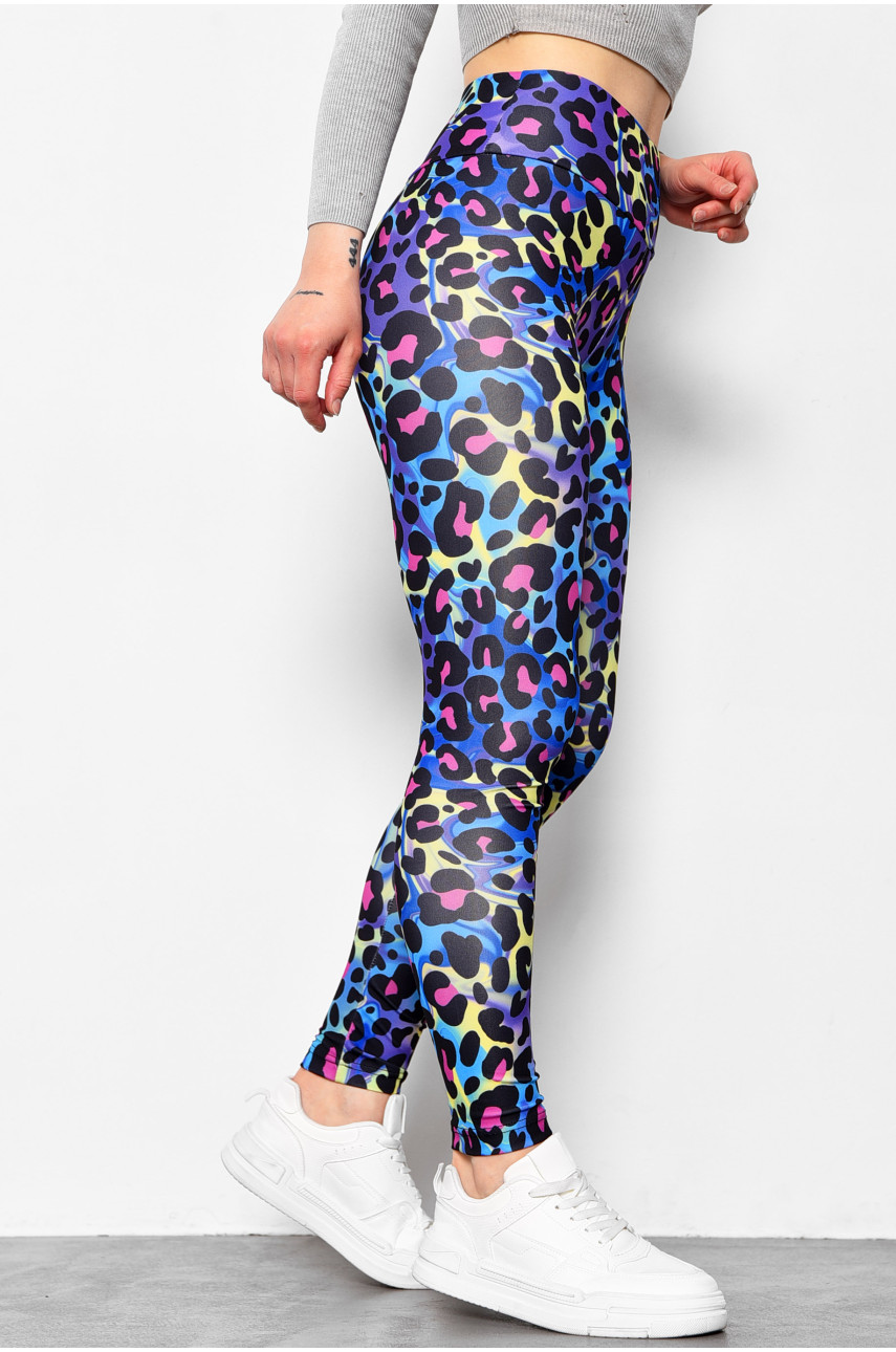 Лосины женские синего цвета с принтом 100 176837