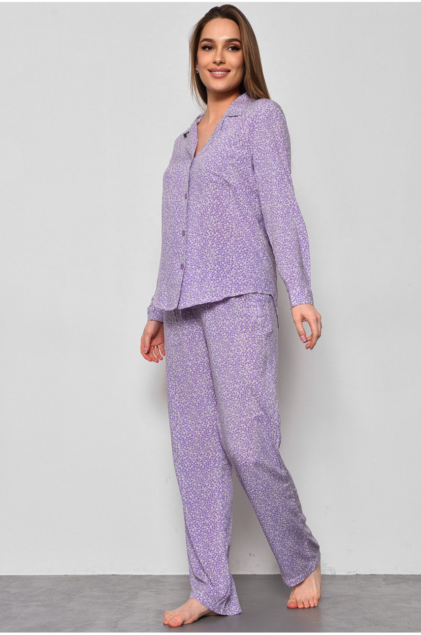 Пижама женская лавандового цвета с принтом 3762 176839