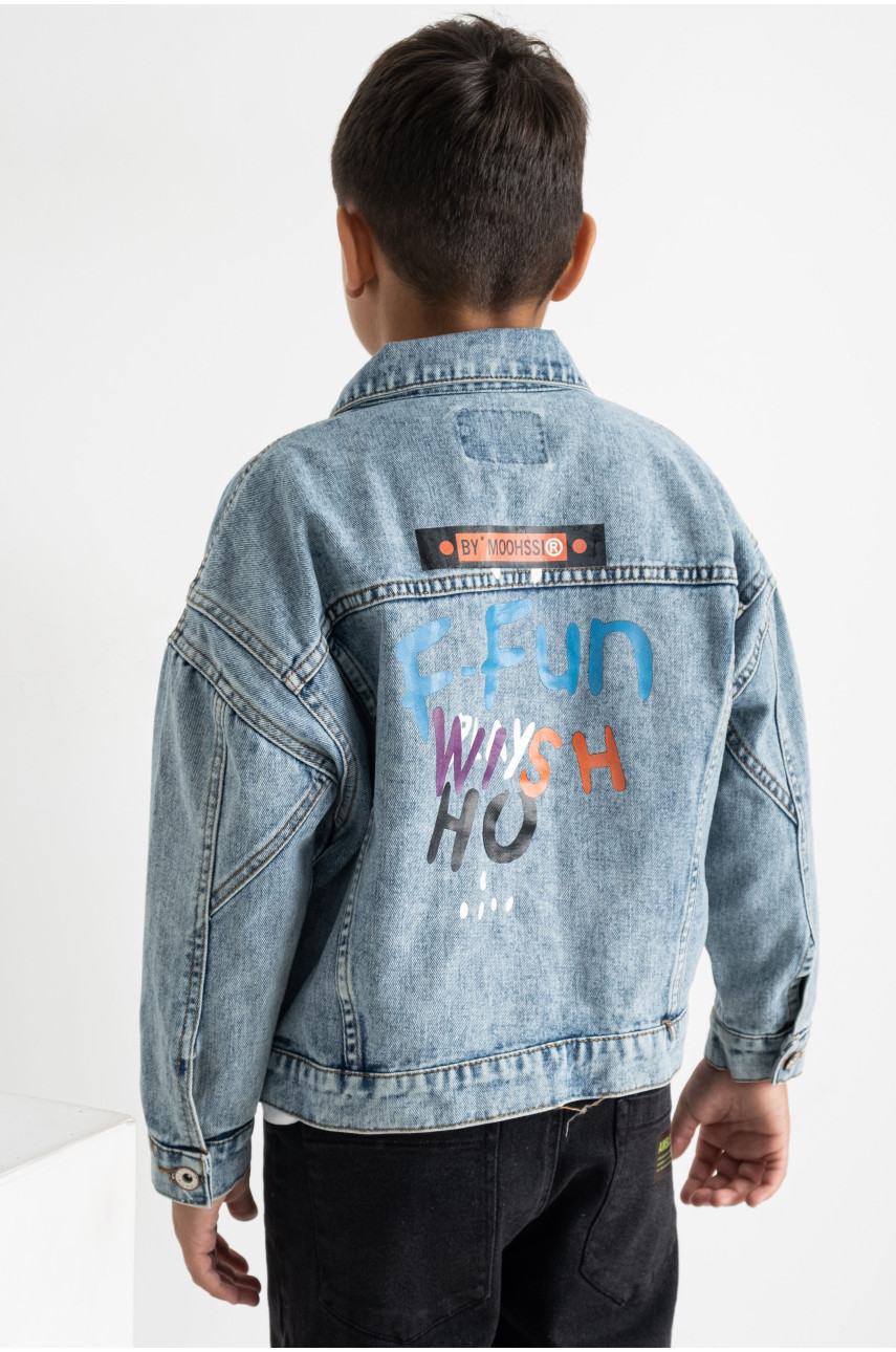 Пиджак детский для девочки джинсовый голубого цвета 0921-6А 176841