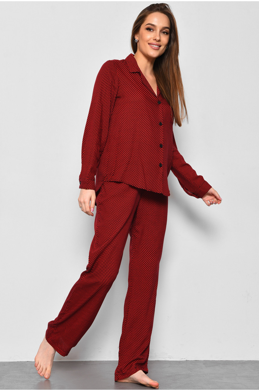 Пижама женская красного цвета с принтом 3762 176843