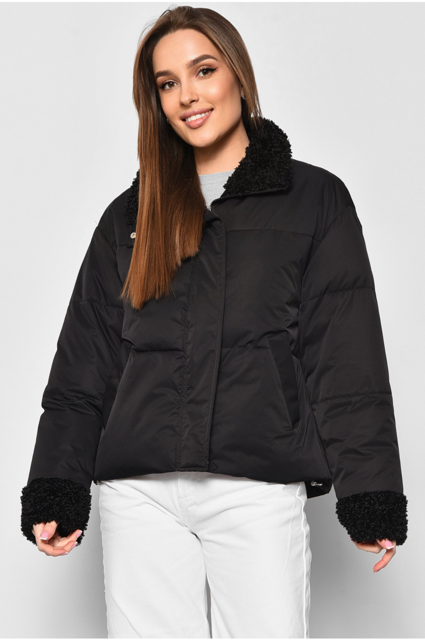 Куртка женская демисезонная черного цвета 8205 176850