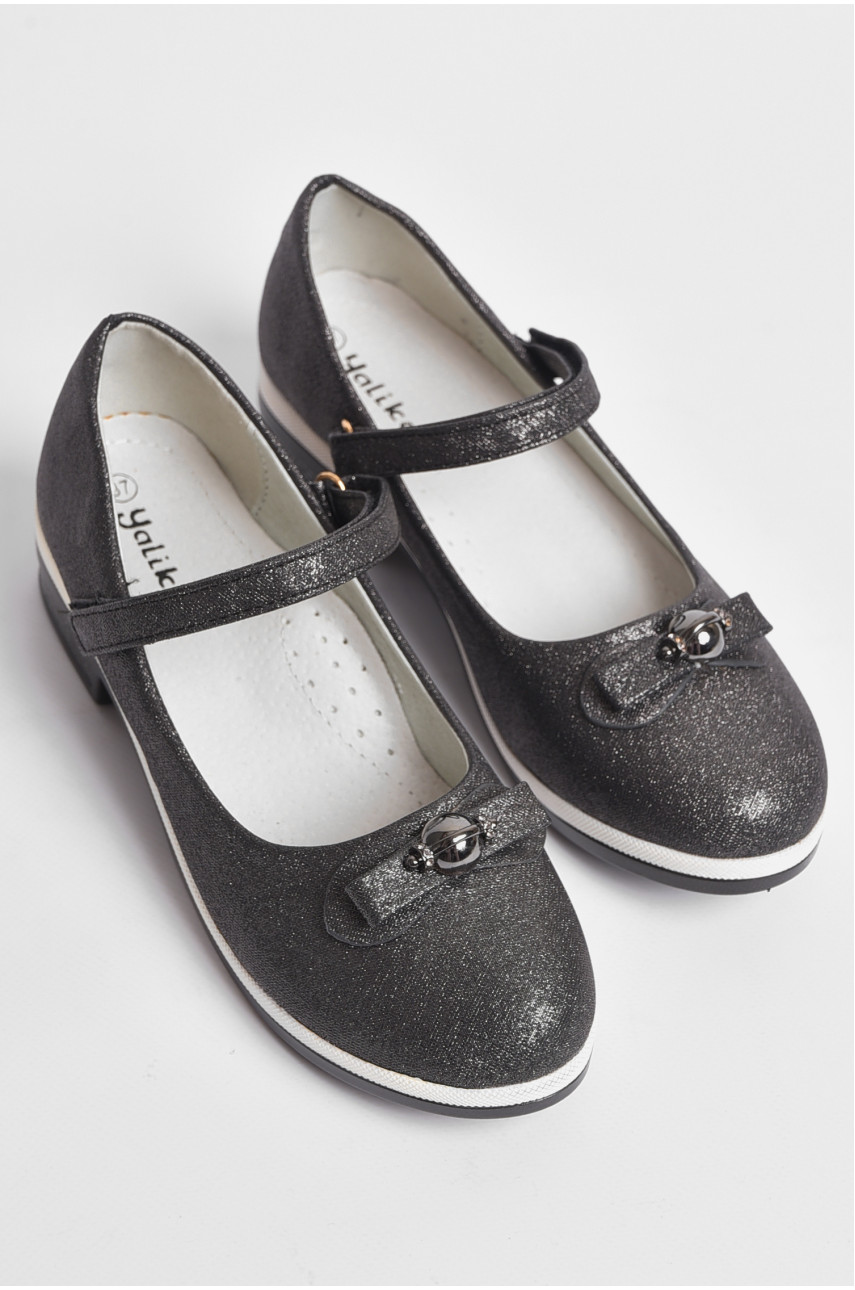 Туфлі дитячі для дівчинки темно-сірого кольору 2-50 176927