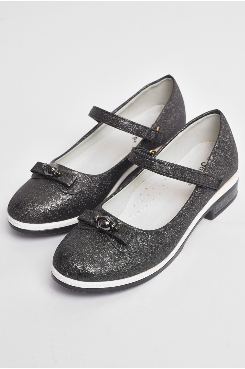 Туфлі дитячі для дівчинки темно-сірого кольору 2-50 176927