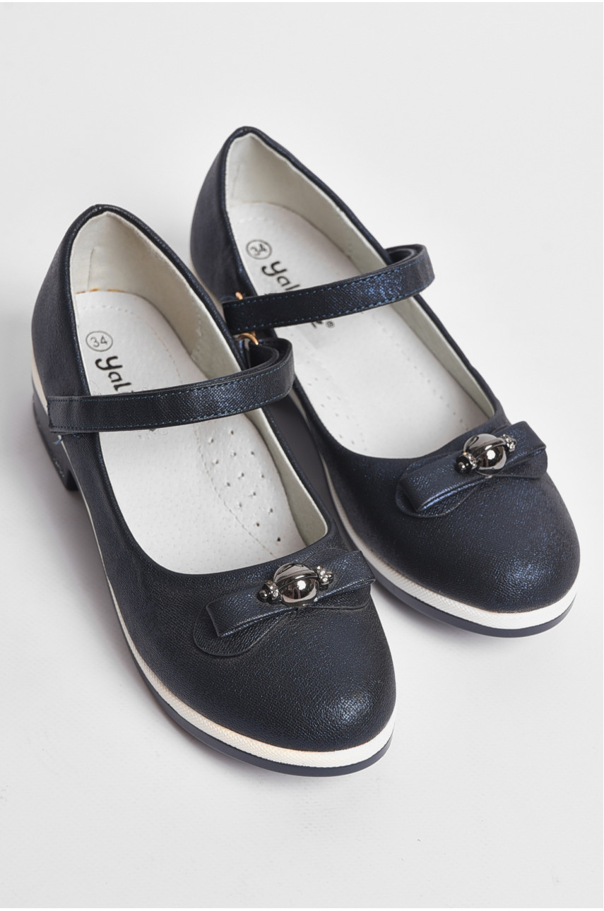 Туфли детские для девочки темно-синего цвета 2-50 176929