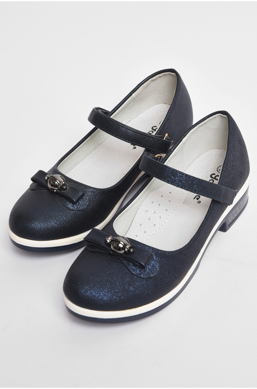 Туфлі дитячі для дівчинки темно-синього кольору 2-50 176929