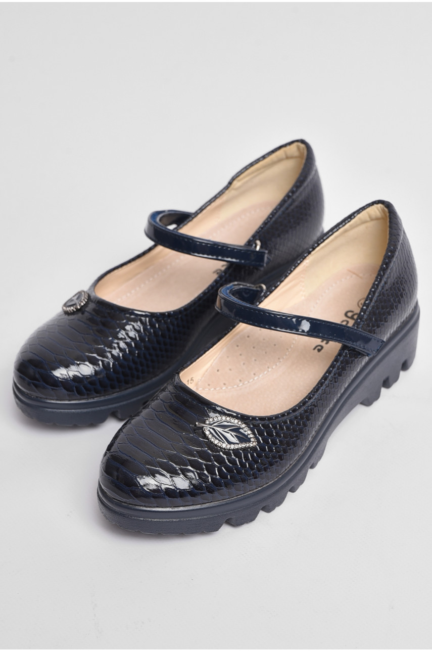 Туфлі дитячі для дівчинки темно-синього кольору 15+13 176932
