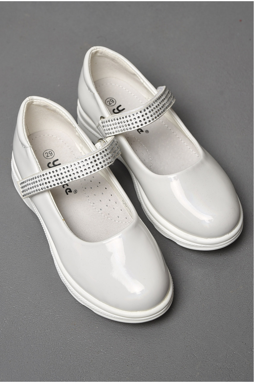 Туфлі дитячі для дівчинки білого кольору 56-140 176933