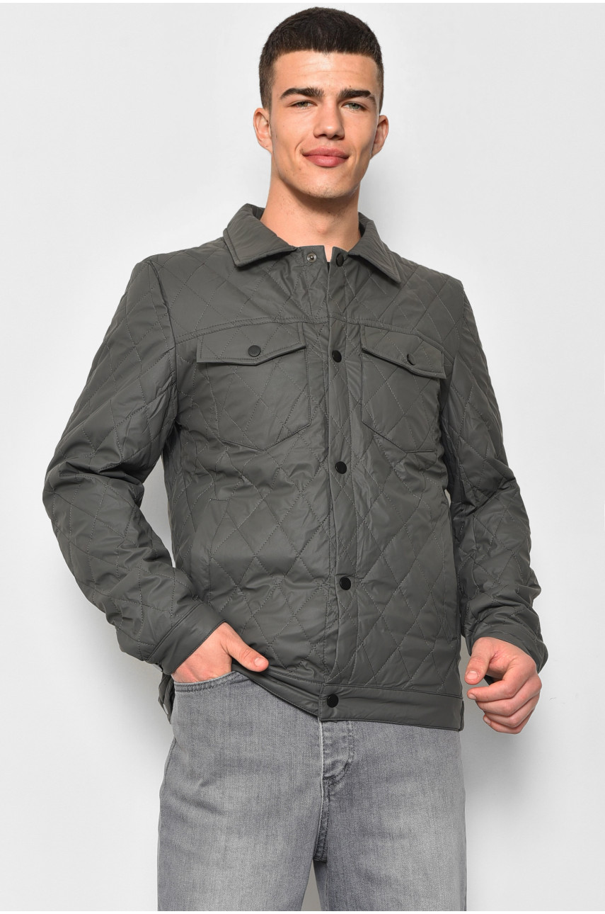 Куртка мужская демисезонная серого цвета 809 177103