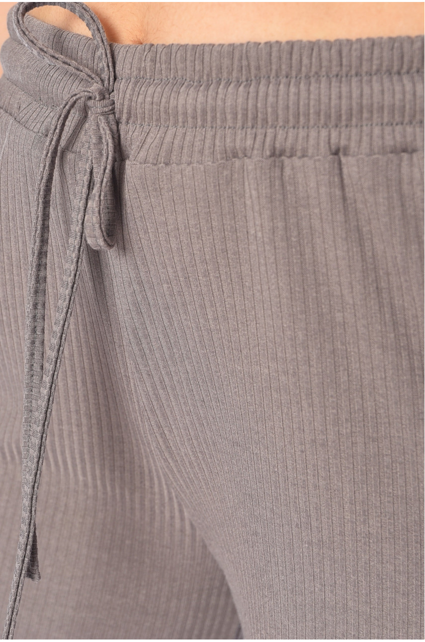 Штаны женские в рубчик серого цвета 1308 177108