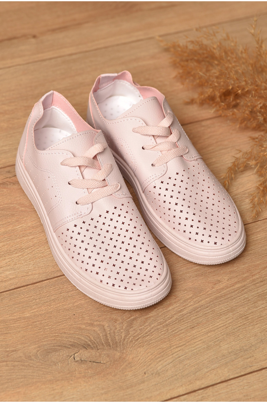 Мокасини жіночі рожевого кольору на шнурівці 05-4 177114