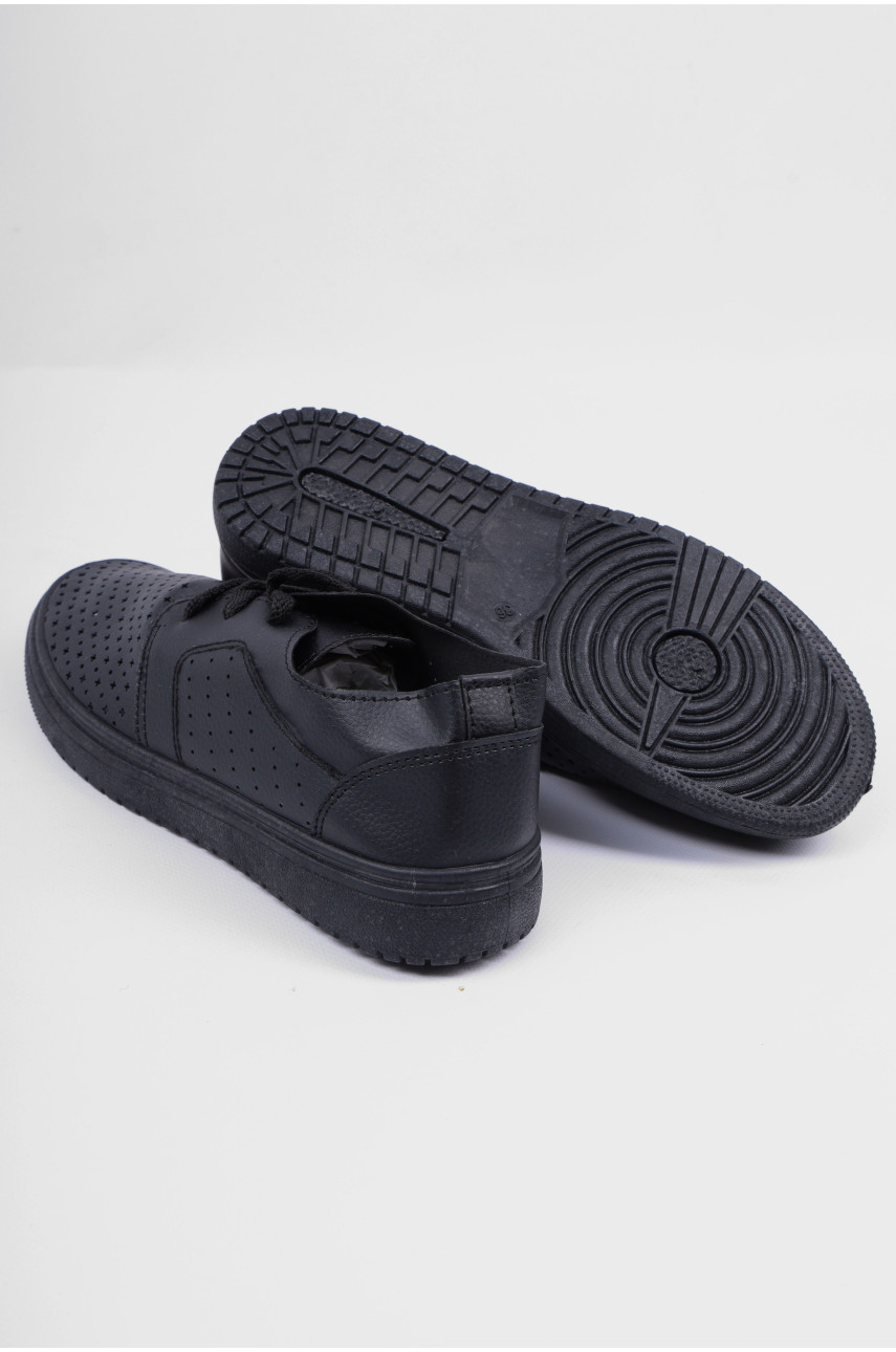 Мокасини жіночі чорного кольору на шнурівці 05-1 177115 Мокасини жіночі чорного кольору на шнурівці 05-1 177115