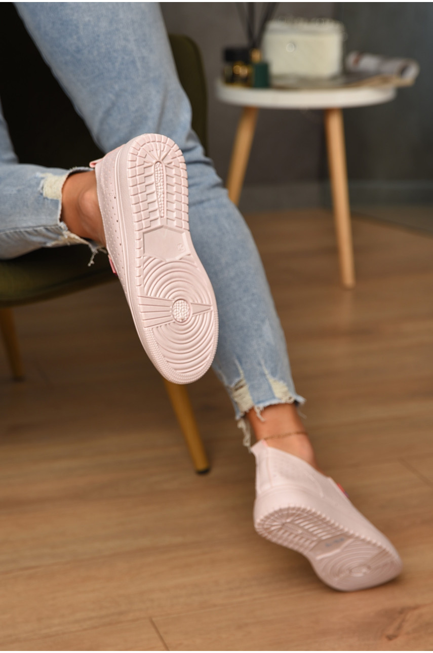 Мокасины женские розового цвета на шнуровке 06-4 177125