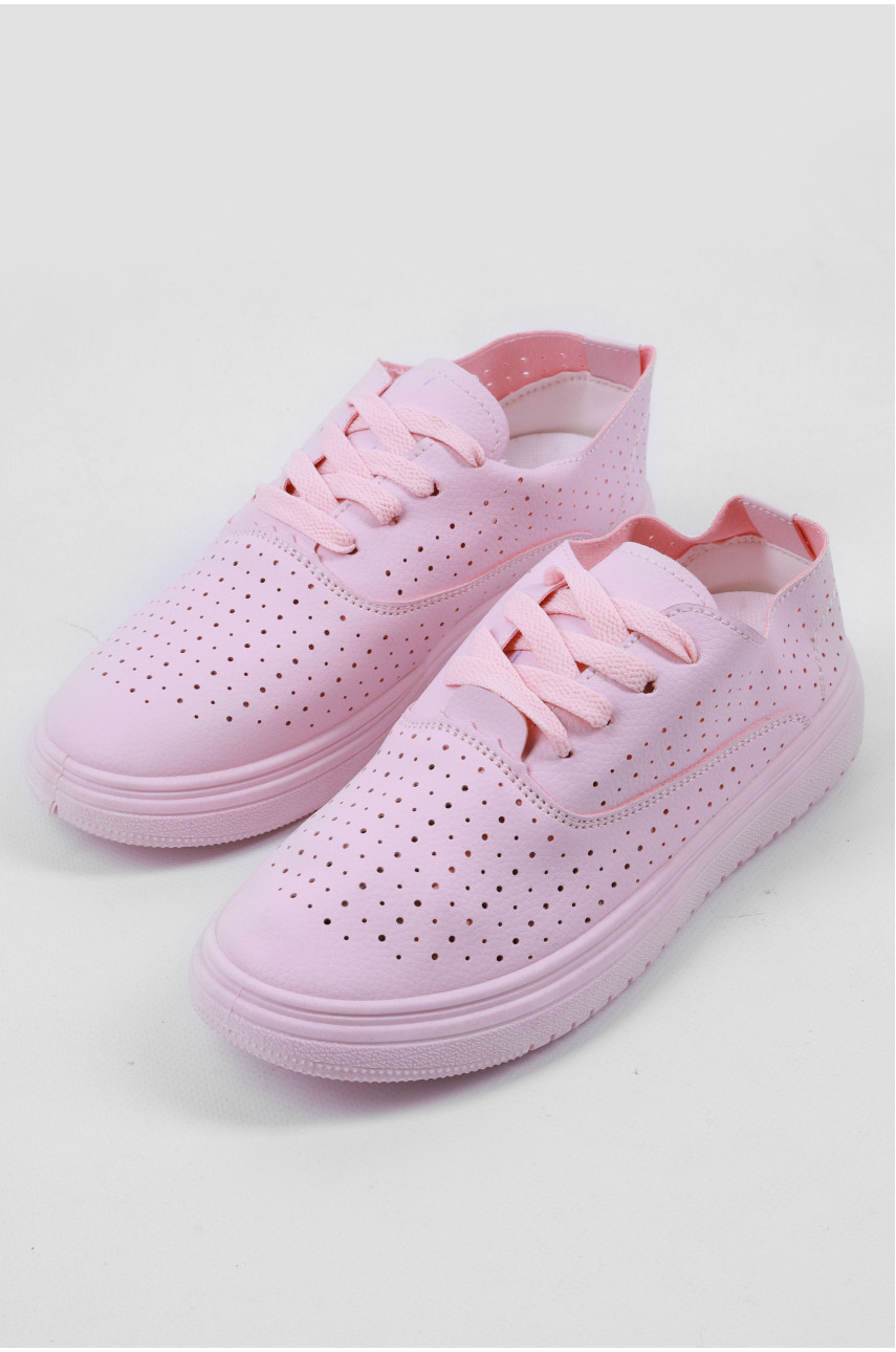 Мокасини жіночі рожевого кольору на шнурівці 03-4 177128