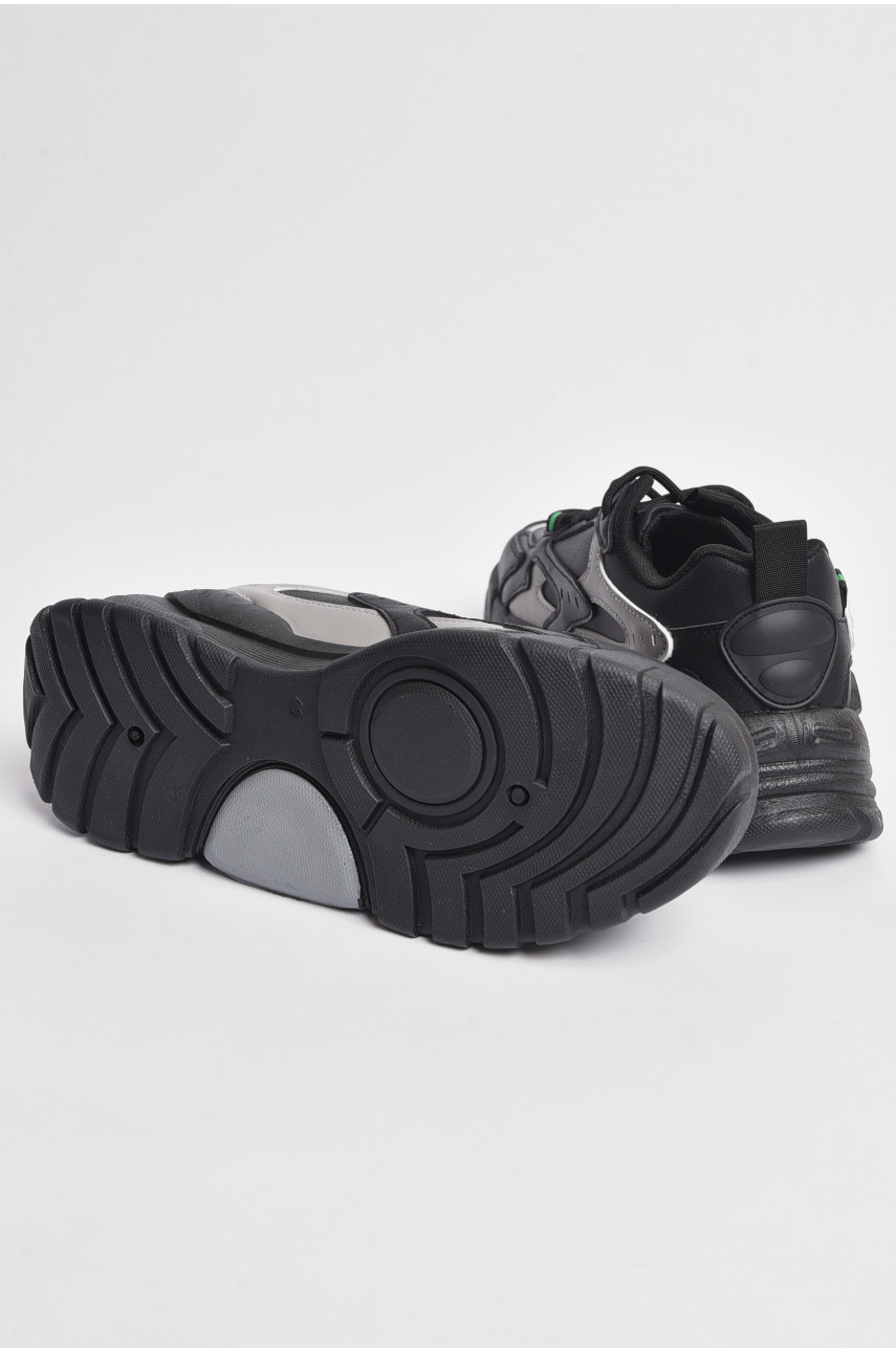 Кросівки чоловічі чорного кольору на шнурівці 62-1 177192