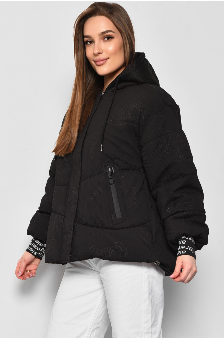 Куртка жіноча демісезонна чорного кольору 236 177203