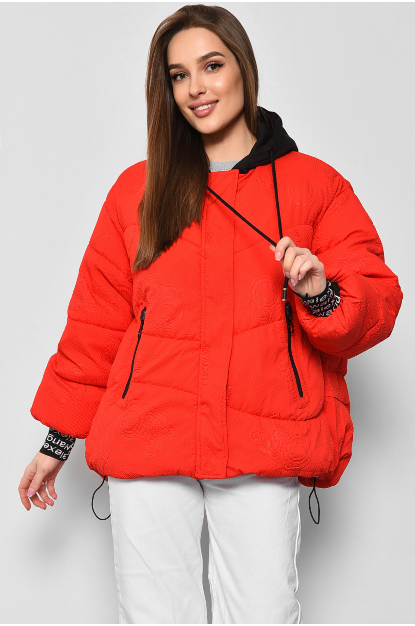 Куртка женская демисезонная красного цвета 236 177207