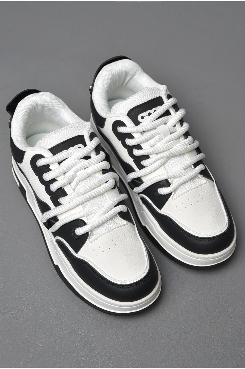 Кросівки чоловічі чорно-білого кольору на шнурівці 70-6 177251