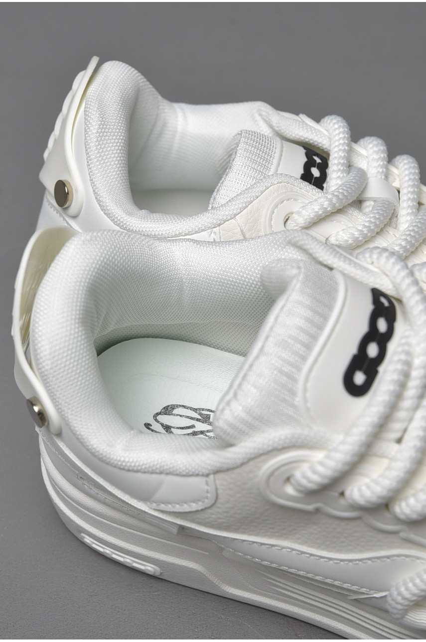 Кросівки чоловічі білого кольору на шнурівці 70-2 177273