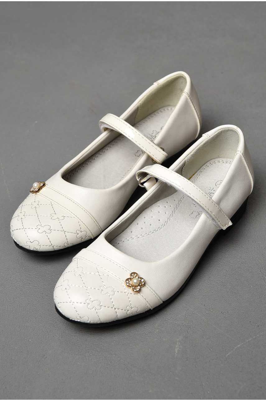 Туфлі дитячі для дівчинки білого кольору 177308