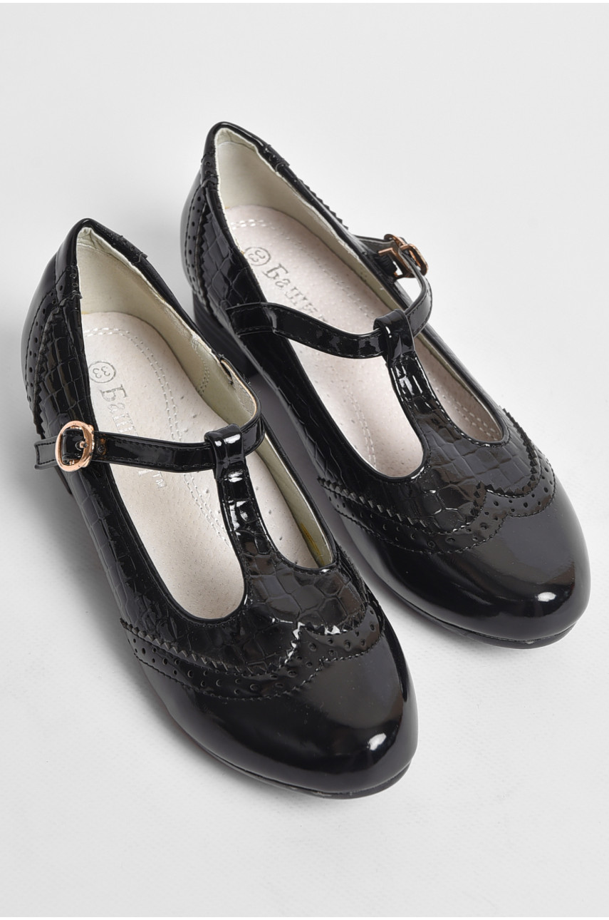 Туфлі дитячі для дівчинки чорного кольору 177309