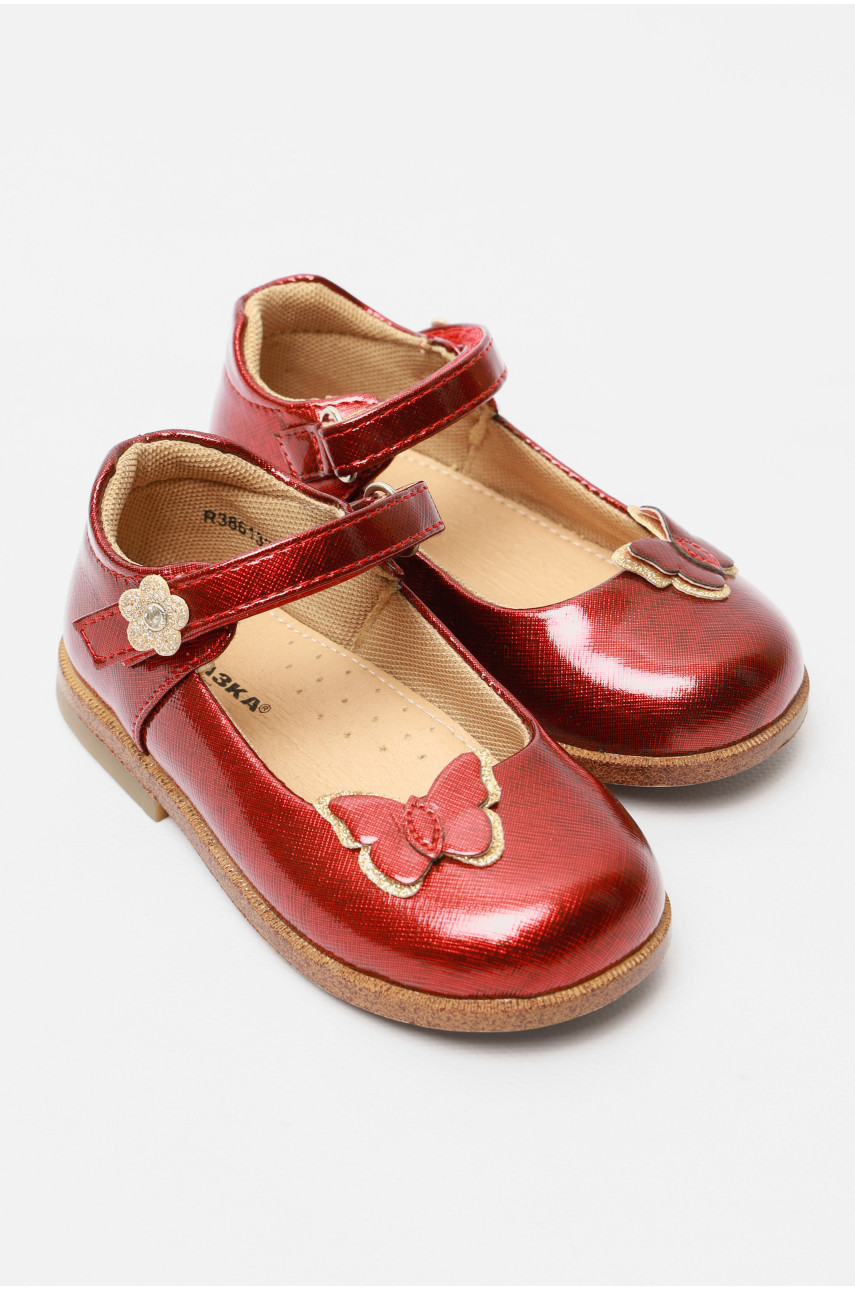 Туфлі дитячі для дівчинки червоного кольору 177311