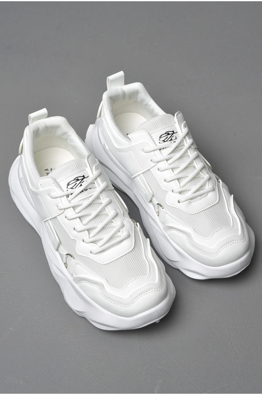 Кросівки чоловічі білого кольору на шнурівці 05-2 177368