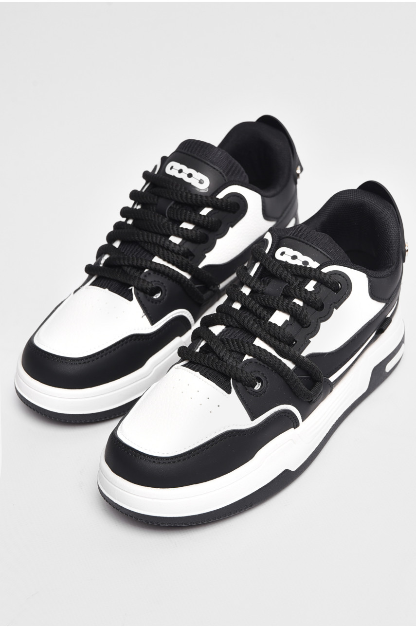 Кросівки чоловічі чорно-білого кольору на шнурівці 70-3 177380