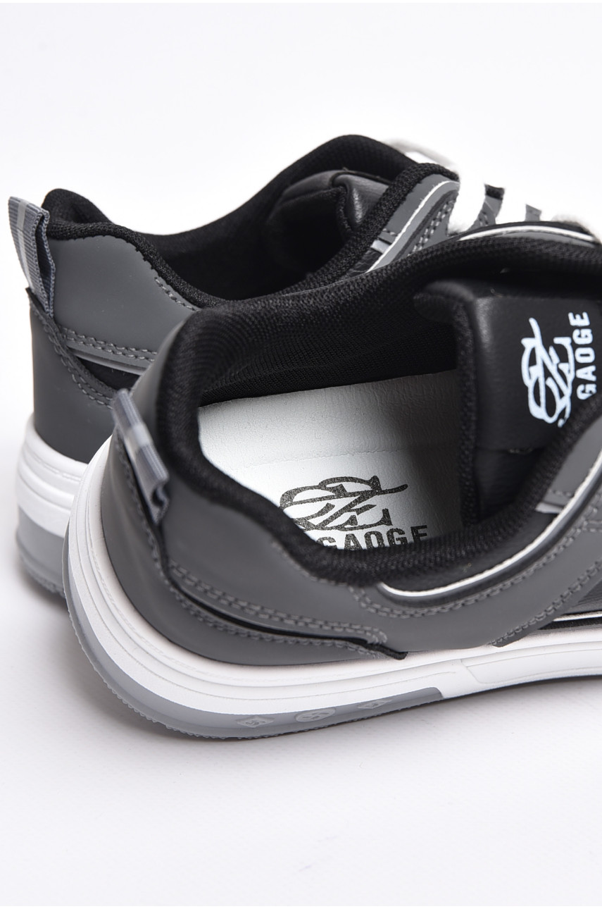 Кросівки чоловічі чорно-білого кольору на шнурівці 32-3 177381