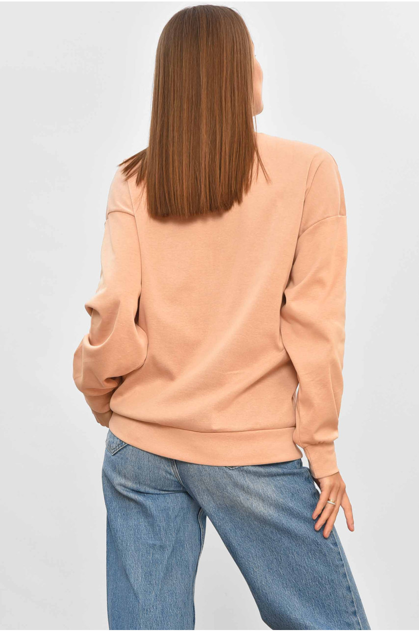 Свитшот женский полубатальный бежевого цвета 1420-99 177396
