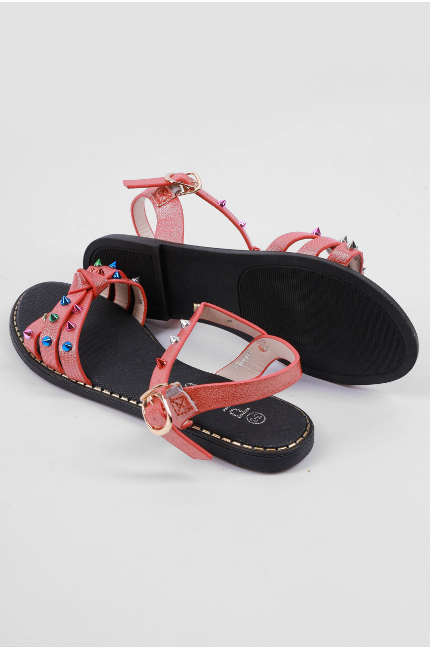 Босоножки женские красного цвета 177457