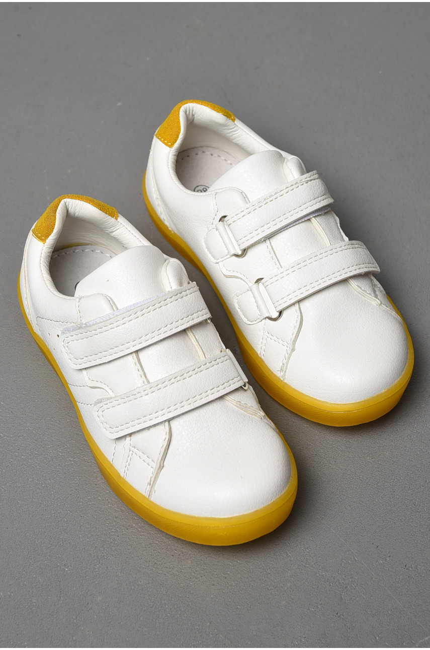 Кросівки для дівчинки жовто-білого кольору 177703