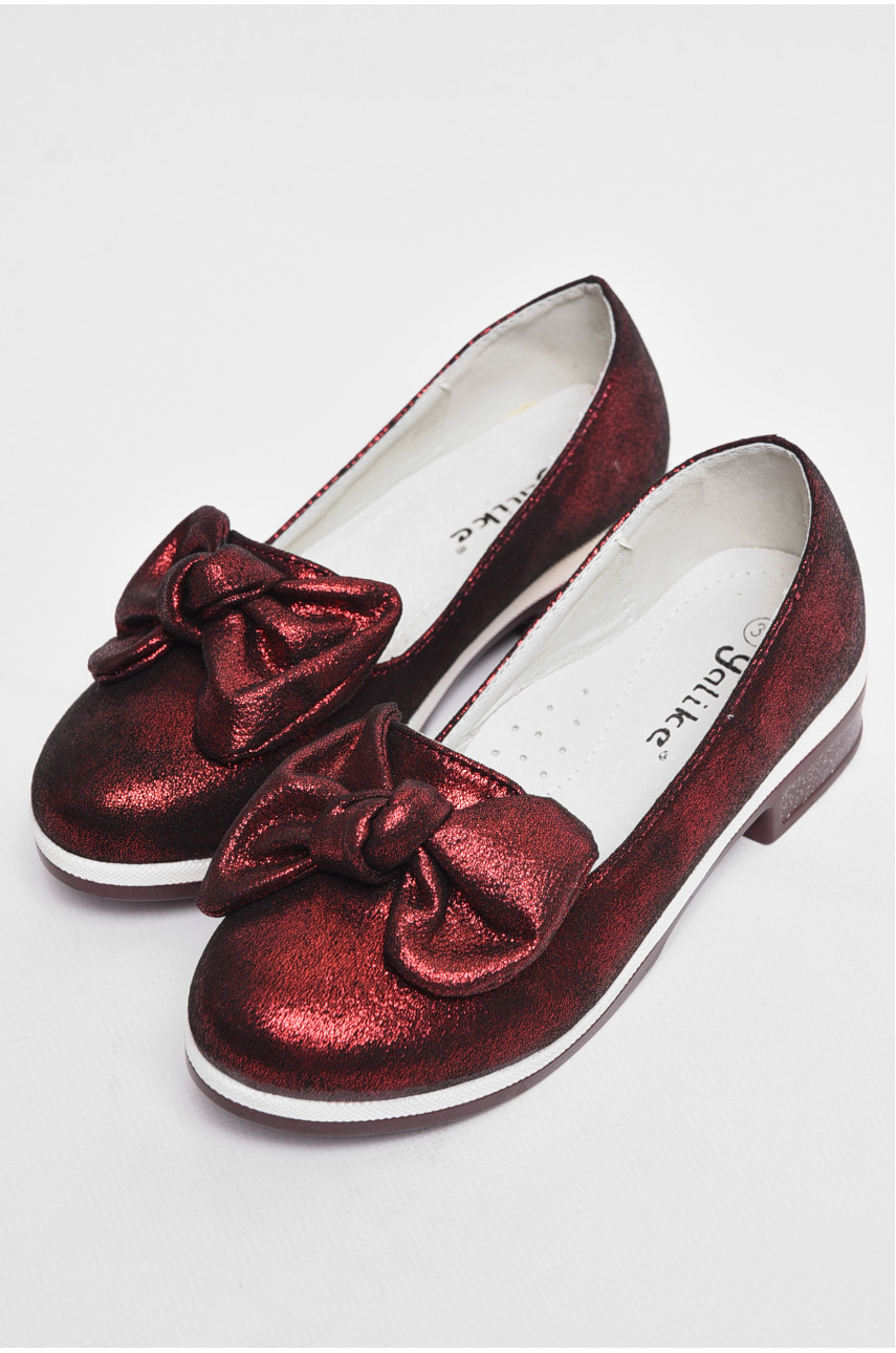 Туфлі дитячі для дівчинки бордового кольору Уцінка 177764