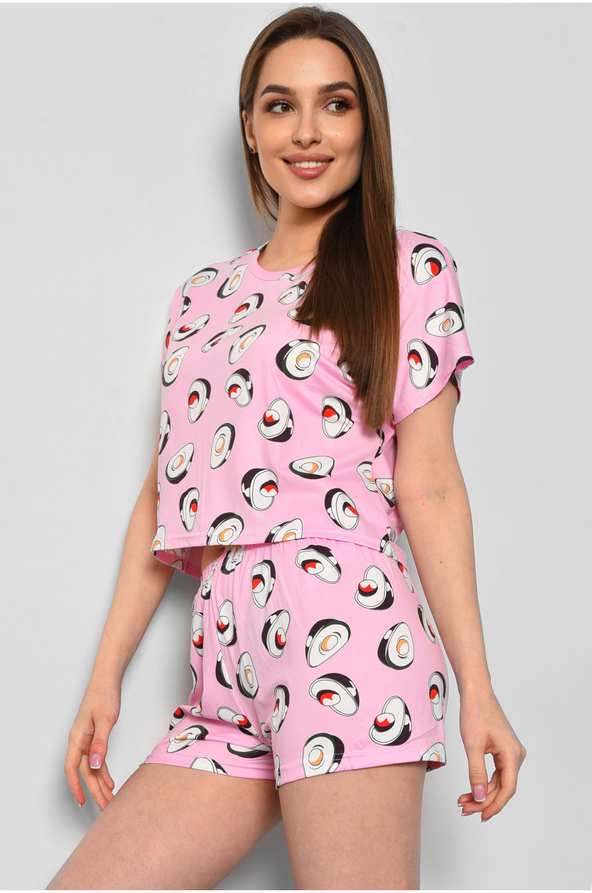 Пижама женская розового цвета с принтом 19009.51 177790