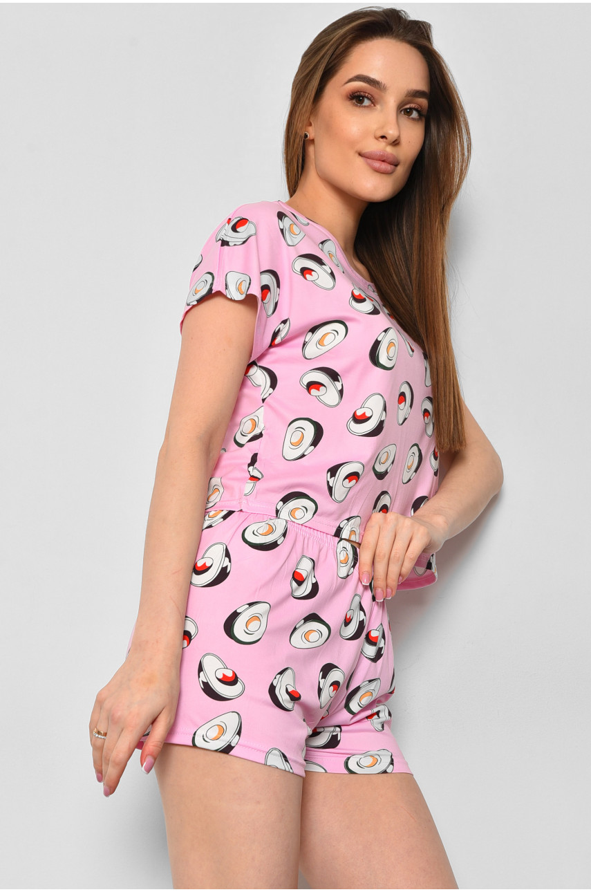Пижама женская розового цвета с принтом 19009.51 177790