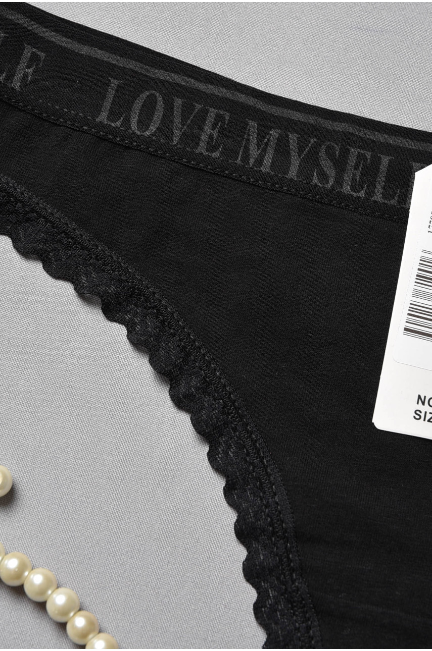 Стрінги жіночі з гіпюровими вставками чорного кольору 6255 177874 Стрінги жіночі з гіпюровими вставками чорного кольору 6255 177874