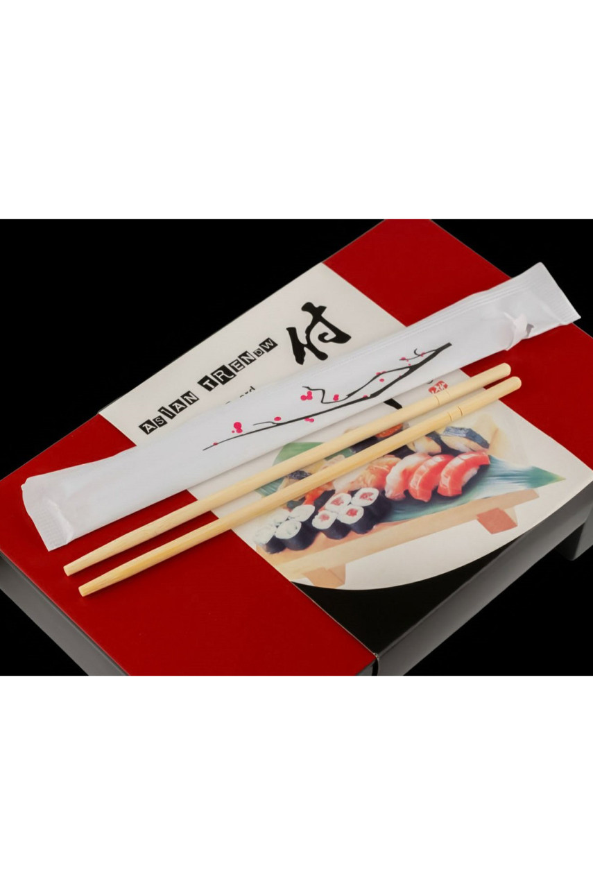 Палочки китайские бамбуковые в индивидуальной упаковке 100шт 177938