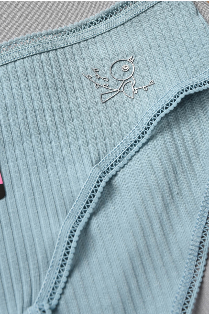 Трусы женские в рубчик голубого цвета 8969 177947