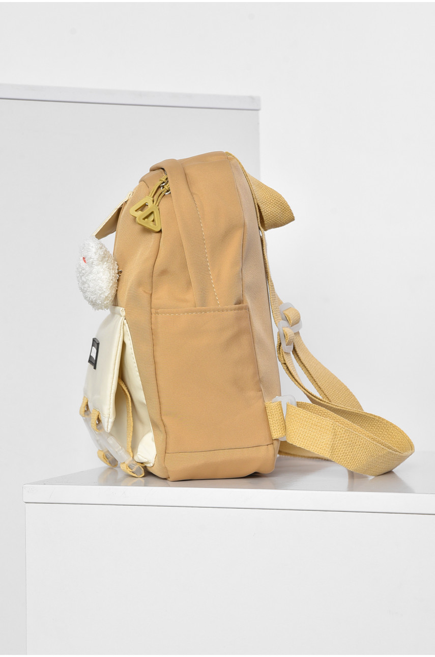Рюкзак детский для девочки бежевого цвета 177960