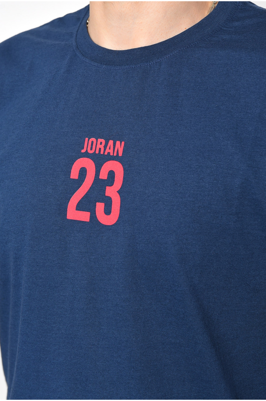 Футболка чоловіча напівбатальна синього кольору 178015 Футболка чоловіча напівбатальна синього кольору 178015