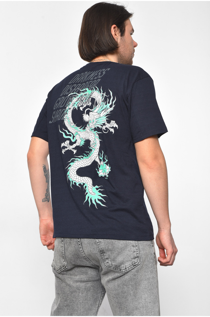 Футболка мужская полубатальная темно-синего цвета 178017