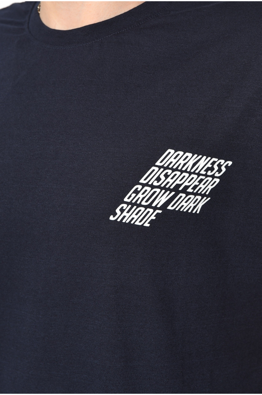 Футболка мужская полубатальная темно-синего цвета 178017