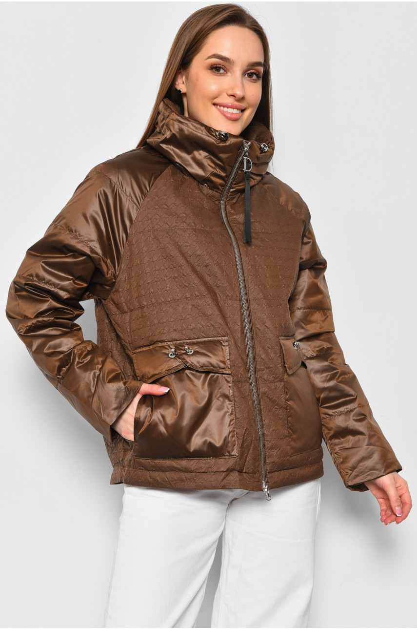 Куртка жіноча демісезонна коричневого кольору 918-а01 178111