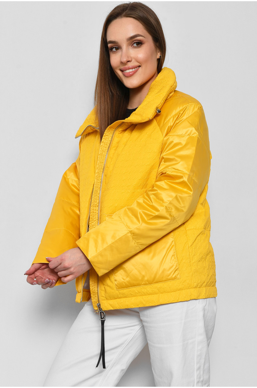 Куртка женская демисезонная желтого цвета 918-а01 178115
