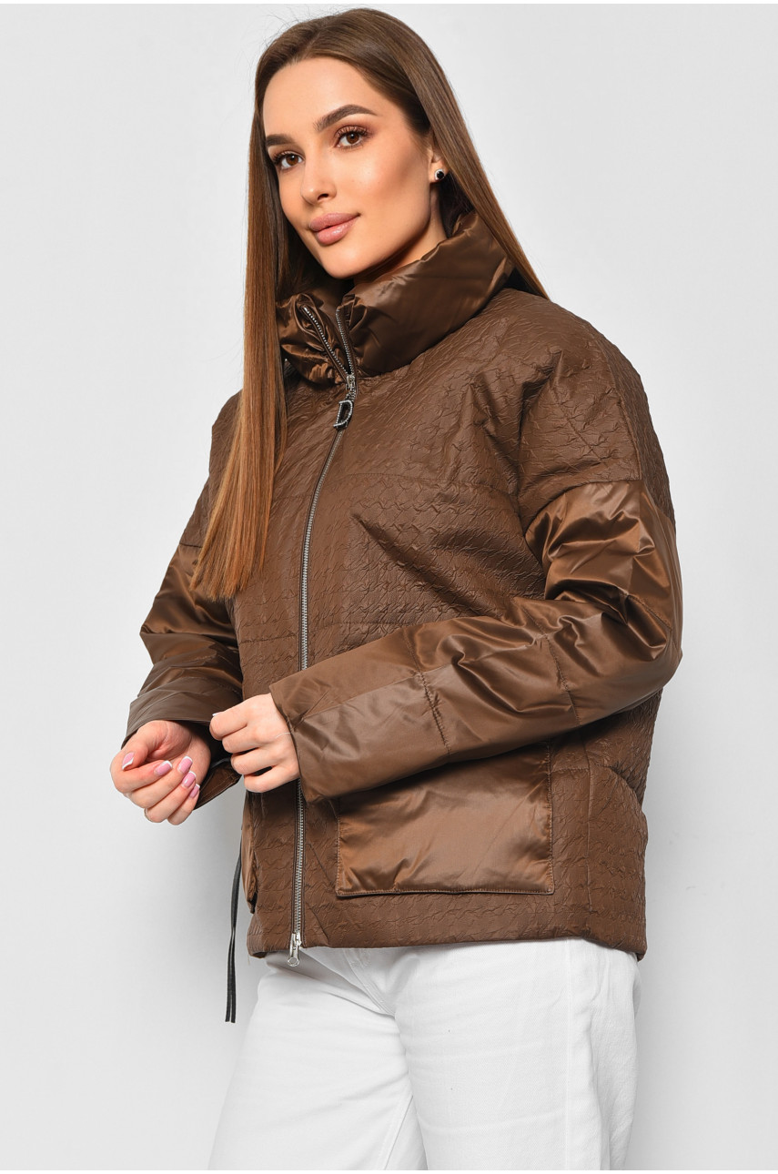 Куртка женская демисезонная коричневого цвета 931-а37 178134