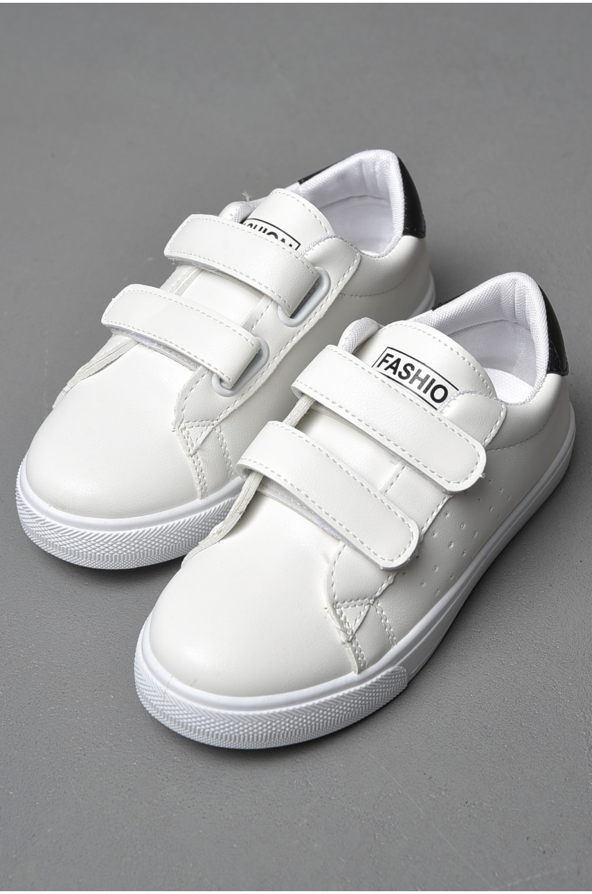 Кросівки дитячі білого кольору на ліпучках 88-62-3 178224