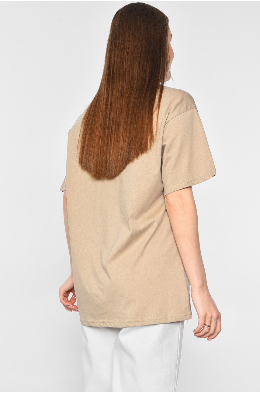 Футболка женская бежевого цвета 312 178259
