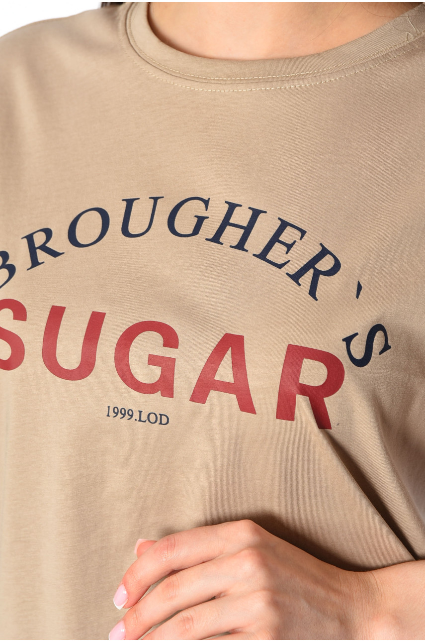 Футболка женская бежевого цвета 312 178259