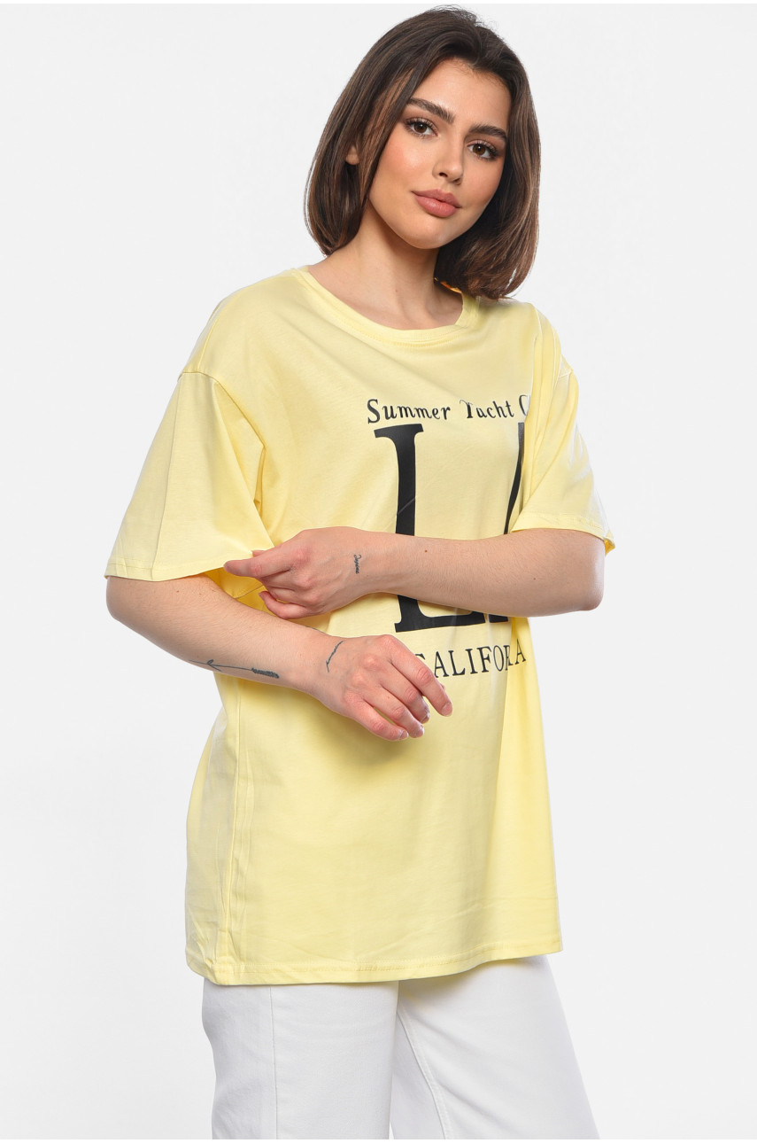 Футболка жіноча напівбатальна жовтого кольору 414 178298