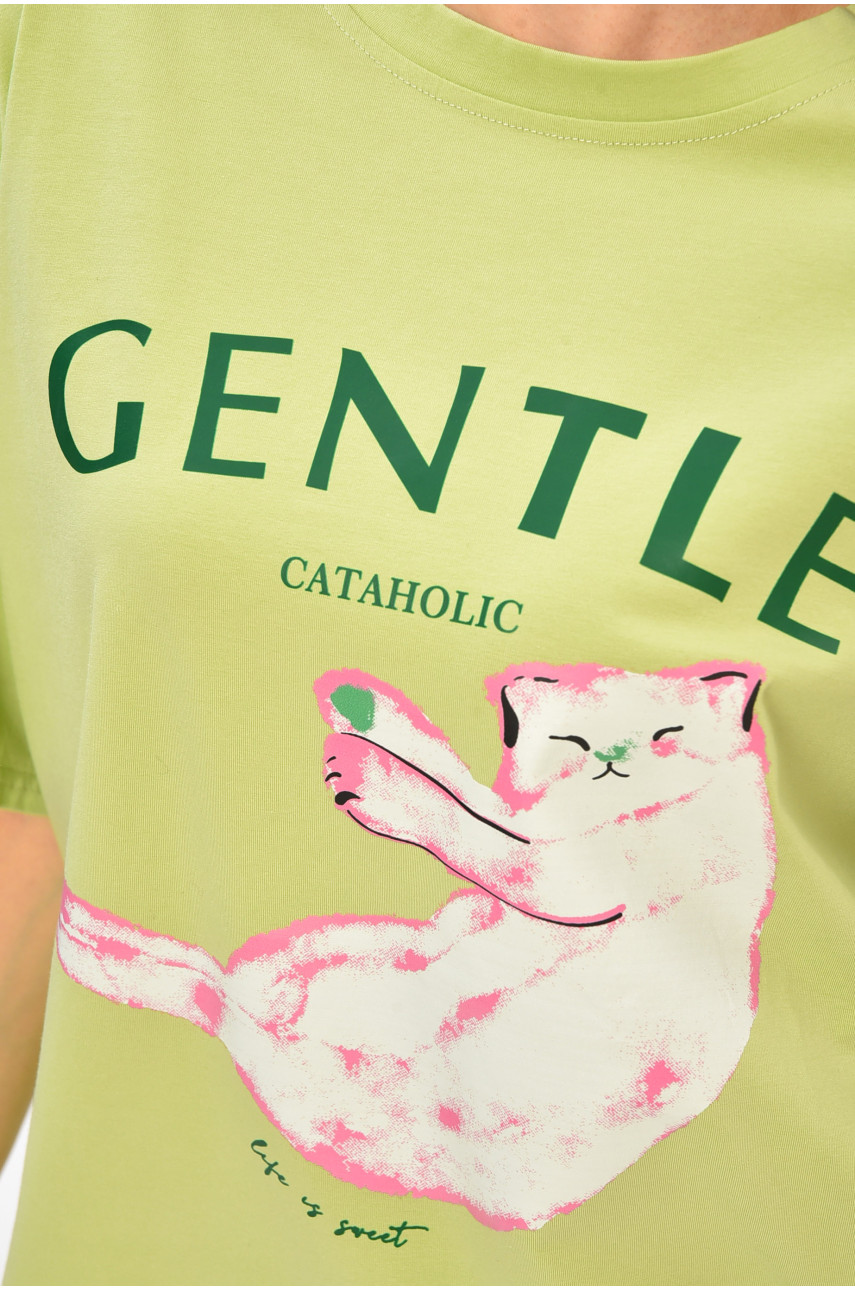 Футболка жіноча напівбатальна оливкового кольору 379 178332